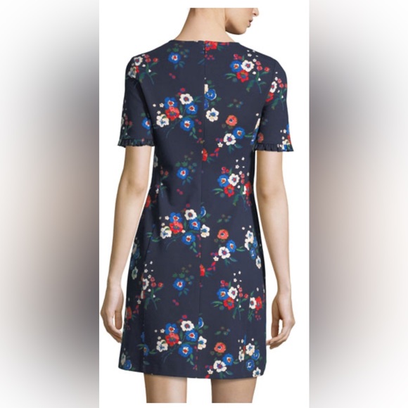 Tory Burch NEW Miranda Short-Sleeve Pansy Bouquet Ponte Shirtdress size XS - Picture 2 of 7